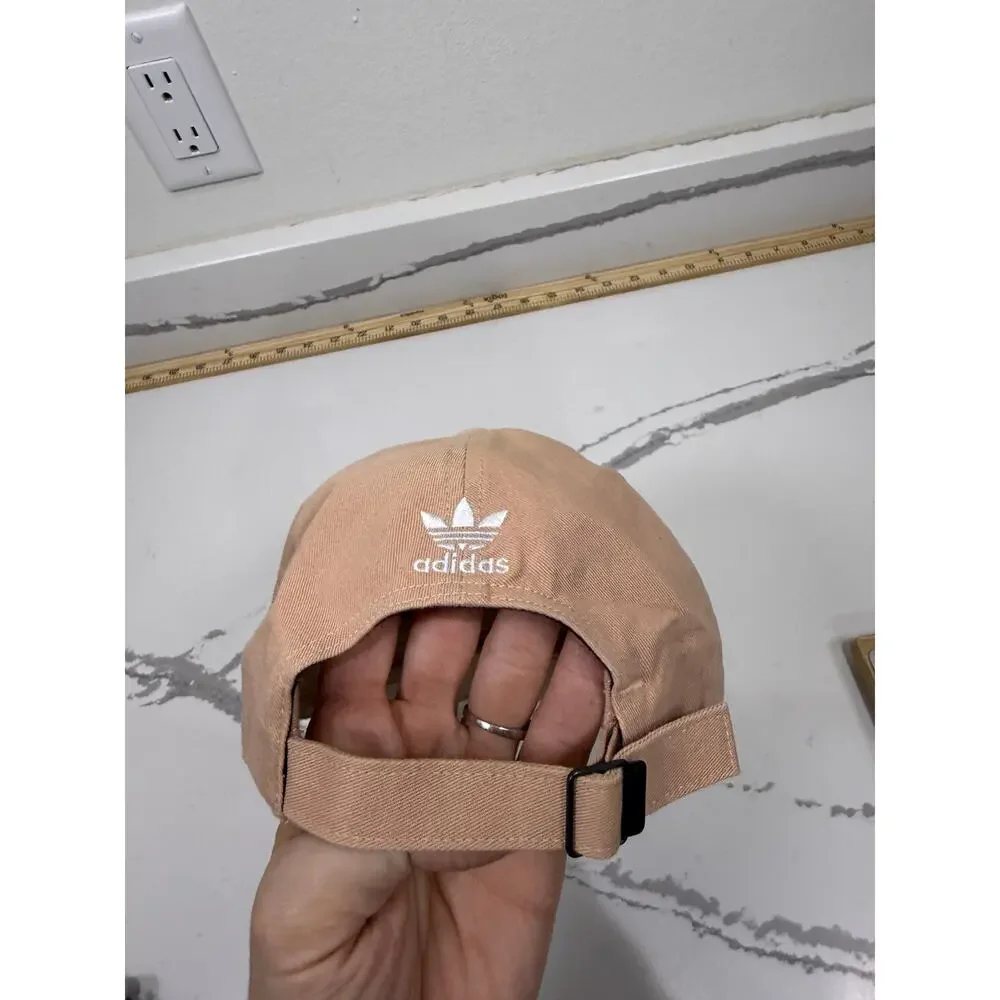Adidas Baseball Cap Adjustable One Size Pink Peach Sport Casual Strap-Back Relax